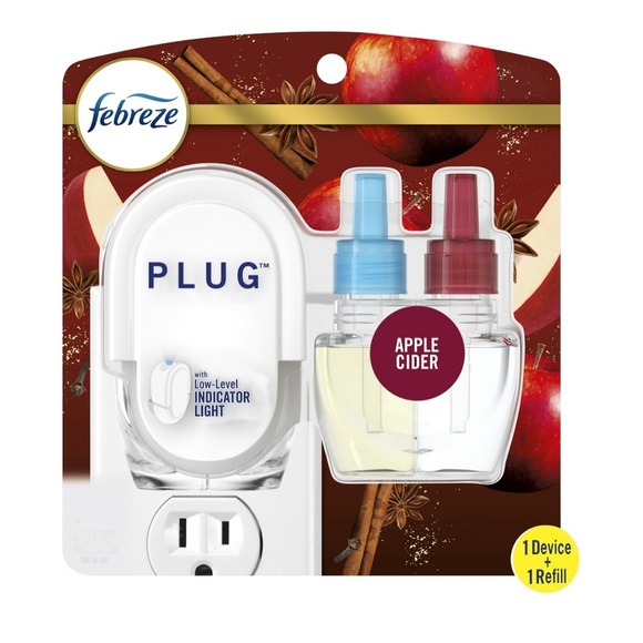 NWT set of 2 febreze fade defy plug in air freshener starter kit apple cider - Picture 2 of 10